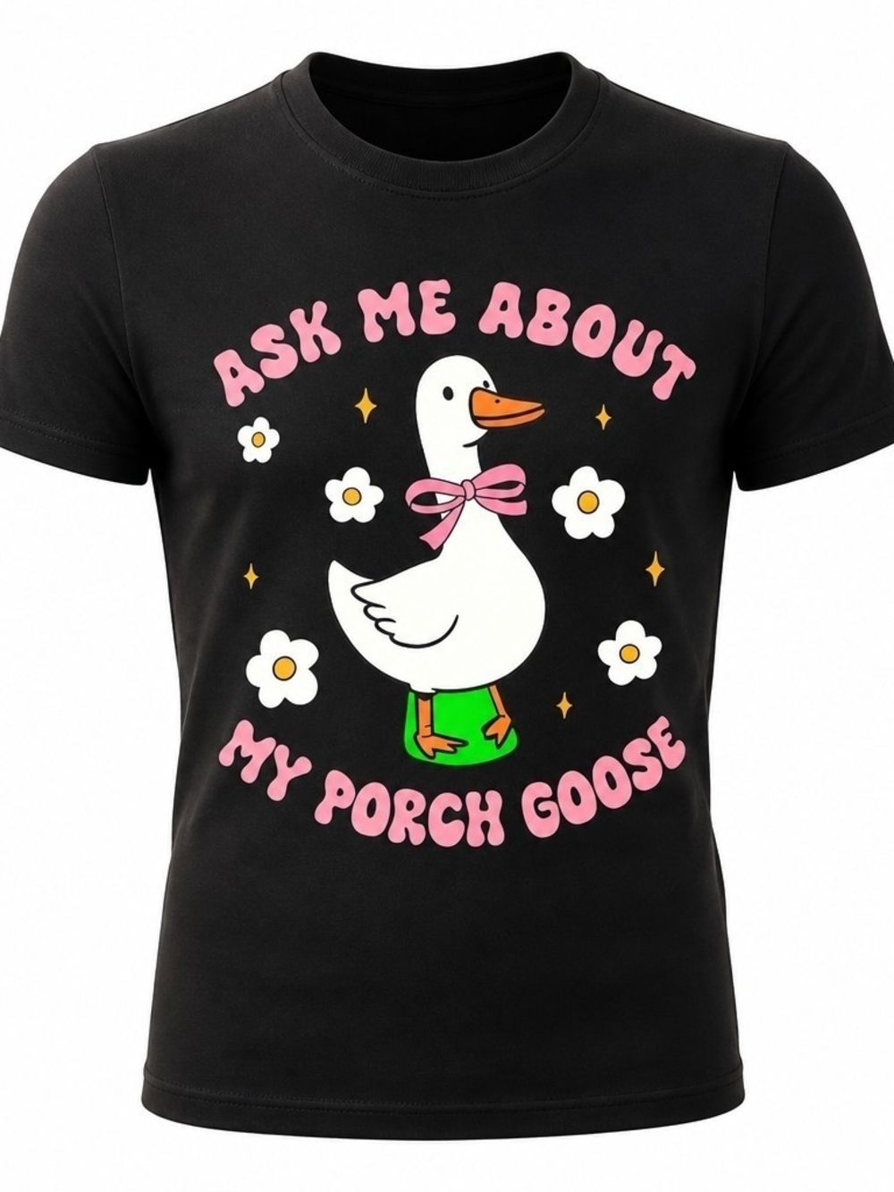 Ask Me About My Porch Goose Graphic Tee | Size Large | NWOT